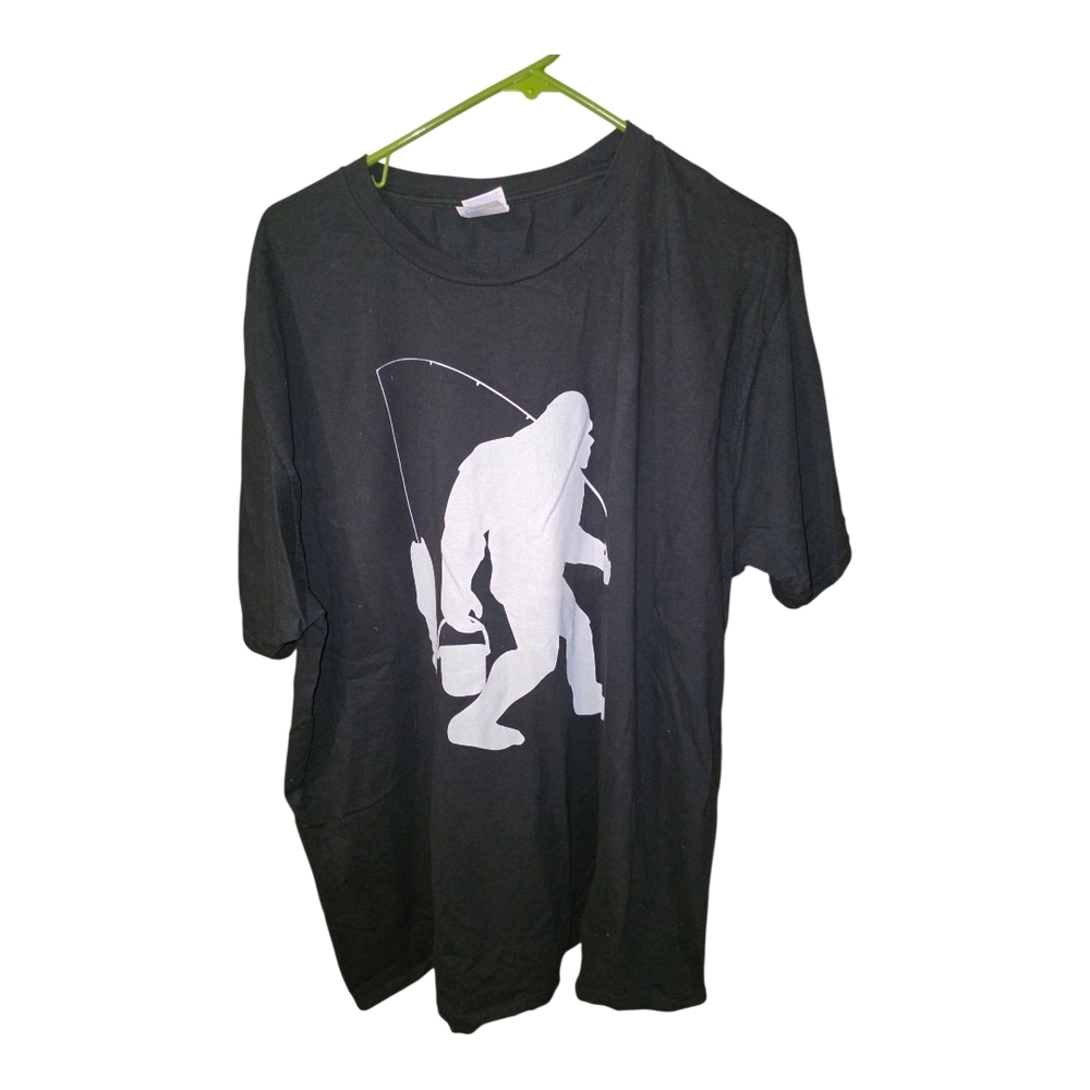 Black Graphic Tee with White Design